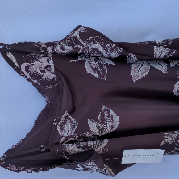 Morgan Taylor Matching Floral Brown Nighty & Robe XL New w/tags - Picture 8 of 14